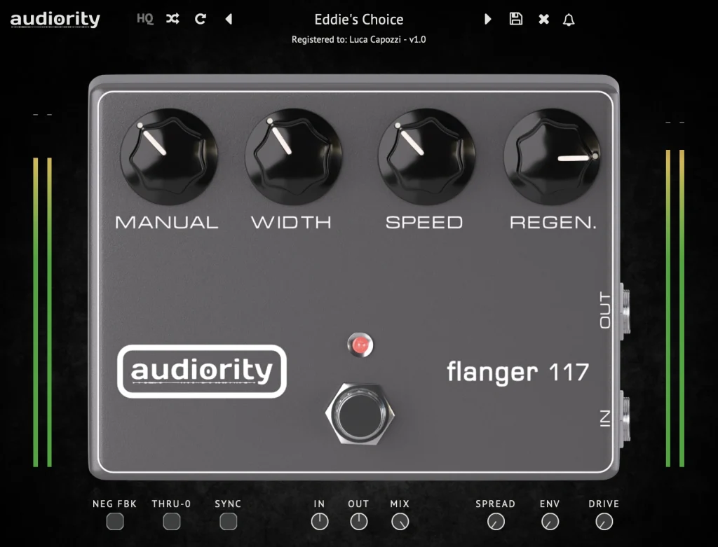 Audiority Flanger 117 - Vintage Flanger Pedal Plugin (AAX, AU, CLAP, VST3)